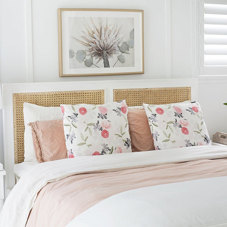Hampton Mahogany Cane Bed – Queen Size – White - 1.65m