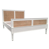 Hampton Mahogany Cane Bed – Queen Size – White - 1.65m