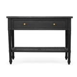 Hampton Mindi Wood Bedside Table/ Nightstand –  Black– 0.91m