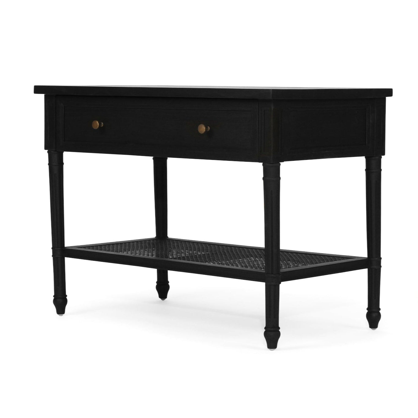 Hampton Mindi Wood Bedside Table/ Nightstand –  Black– 0.91m