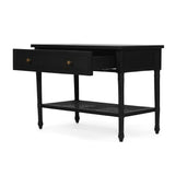 Hampton Mindi Wood Bedside Table/ Nightstand –  Black– 0.91m