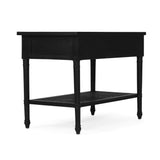 Hampton Mindi Wood Bedside Table/ Nightstand –  Black– 0.91m