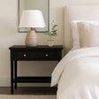 Hampton Mindi Wood Bedside Table/ Nightstand –  Black– 0.91m
