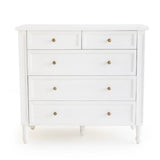 Hampton Solid Mahogan  Dresser – 5 Drawer - 1.0m - White