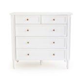 Hampton Solid Mahogan  Dresser – 5 Drawer - 1.0m - White