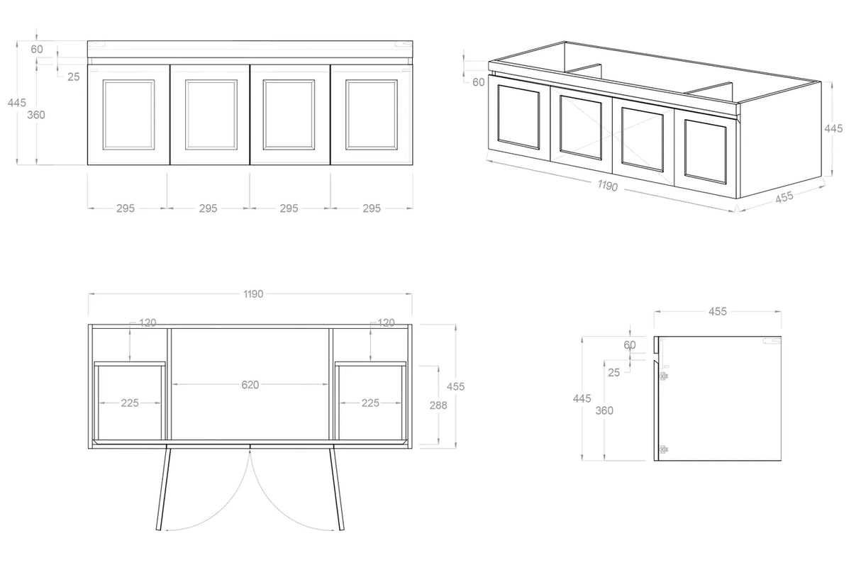 Hampton Vanity 1200- drawing