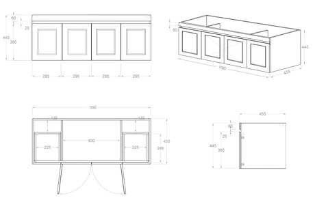 Hampton Vanity 1200- drawing