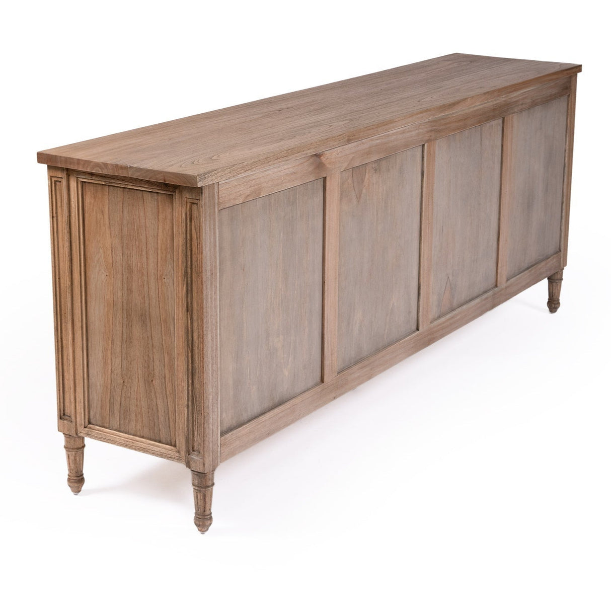 Hampton Weathered Oak Cane Four Door Sideboard - 2.04m