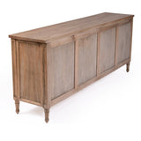 Hampton Weathered Oak Cane Four Door Sideboard - 2.04m