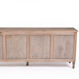Hampton Weathered Oak Cane Four Door Sideboard - 2.04m