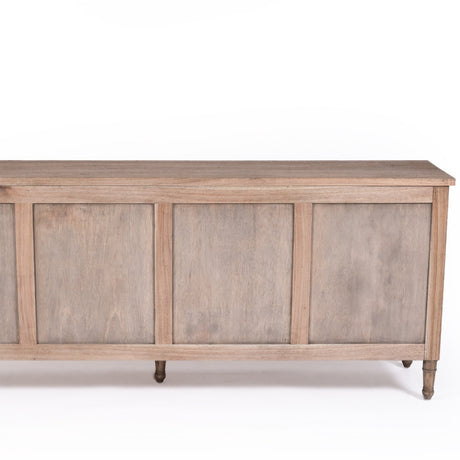 Hampton Weathered Oak Cane Four Door Sideboard - 2.04m