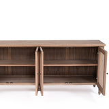 Hampton Weathered Oak Cane Four Door Sideboard - 2.04m