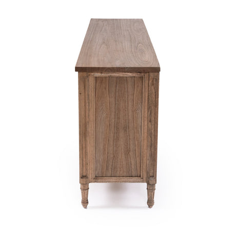 Hampton Weathered Oak Cane Four Door Sideboard - 2.04m