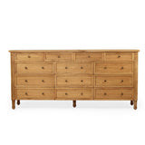 Hampton Weathered Oak Dresser  13 Drawer – 2.0m