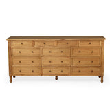 Hampton Weathered Oak Dresser  13 Drawer – 2.0m