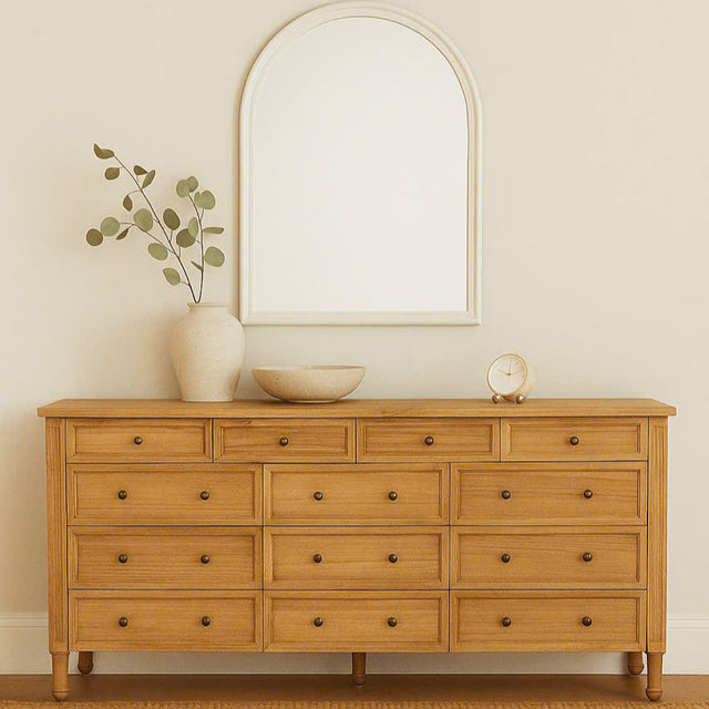 Hampton Weathered Oak Dresser  13 Drawer – 2.0m