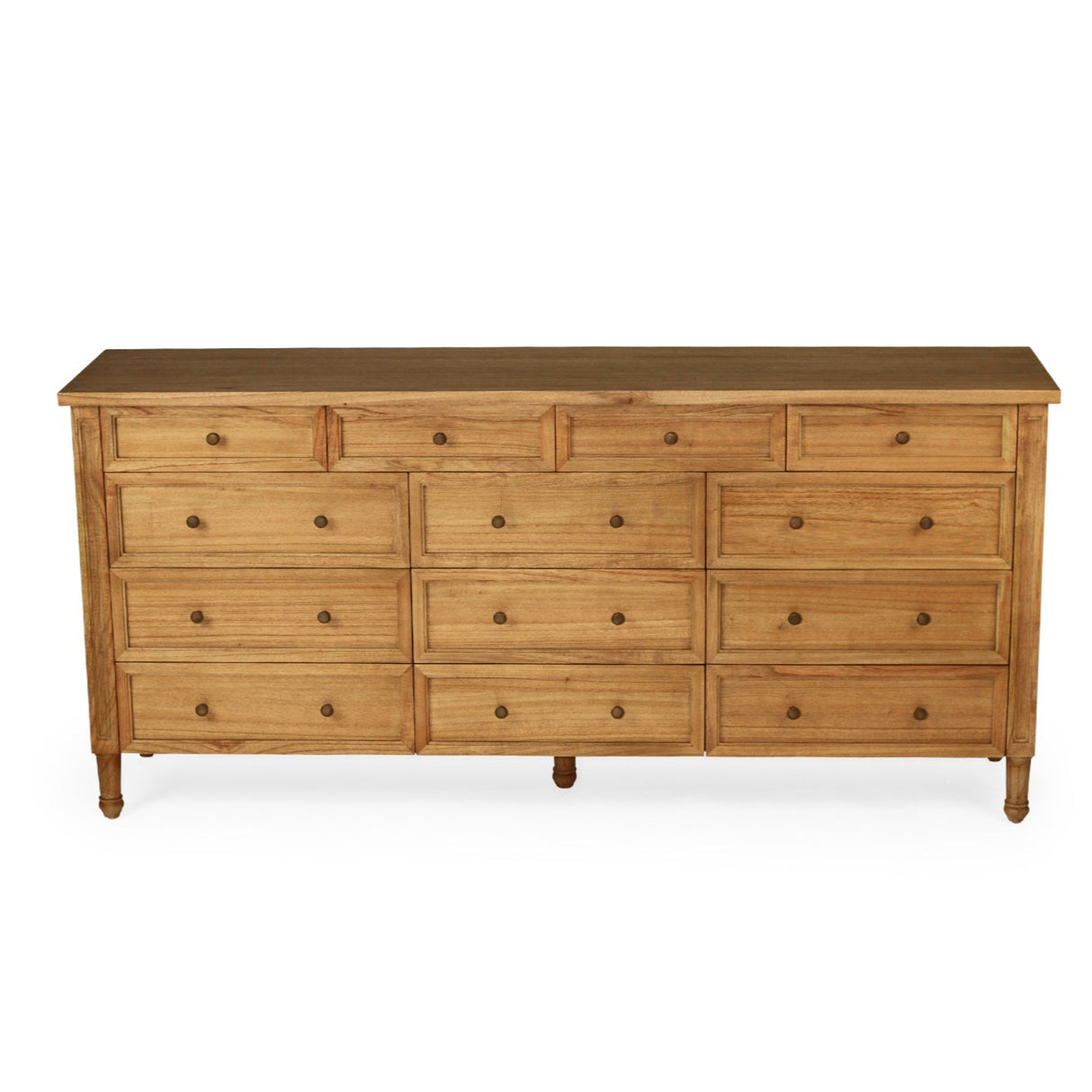 Hampton Weathered Oak Dresser  13 Drawer – 2.0m