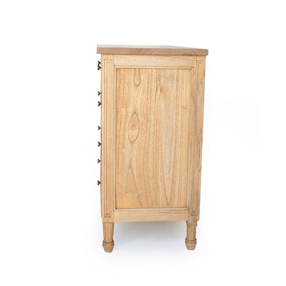 Hampton Weathered Oak Dresser – 5 Drawer – 1m