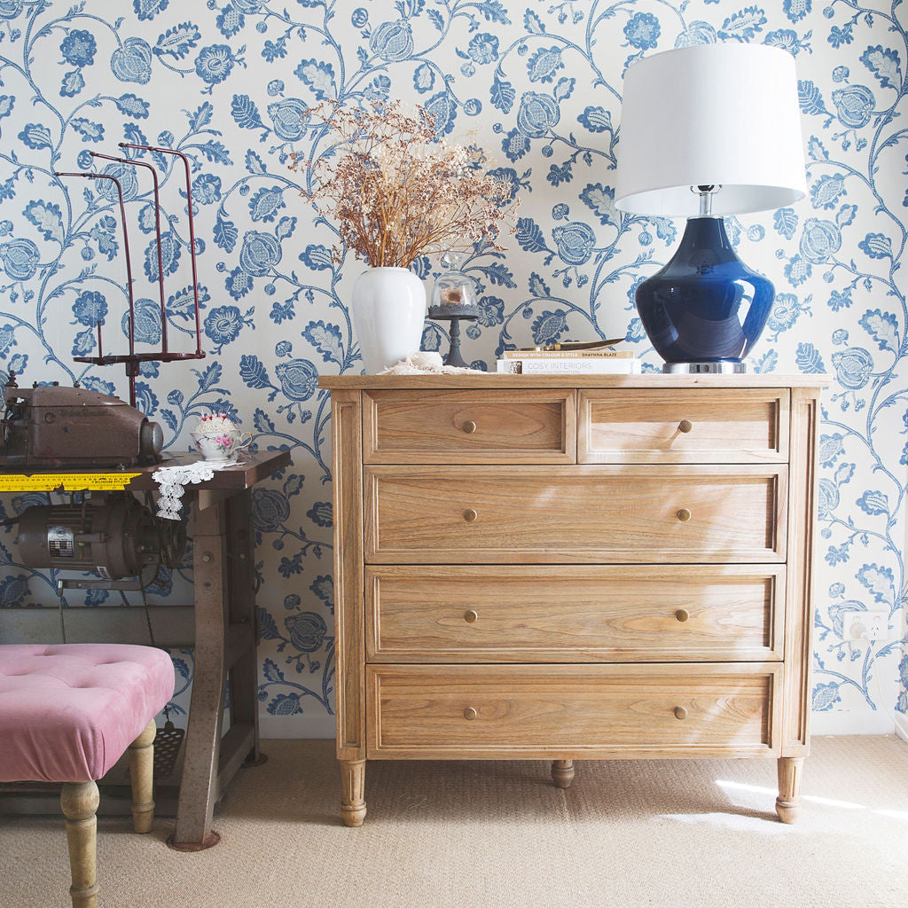 Hampton Weathered Oak Dresser – 5 Drawer – 1m