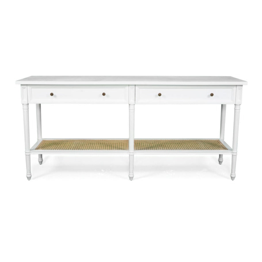 Hampton Wide Console Table – White – 1.85m
