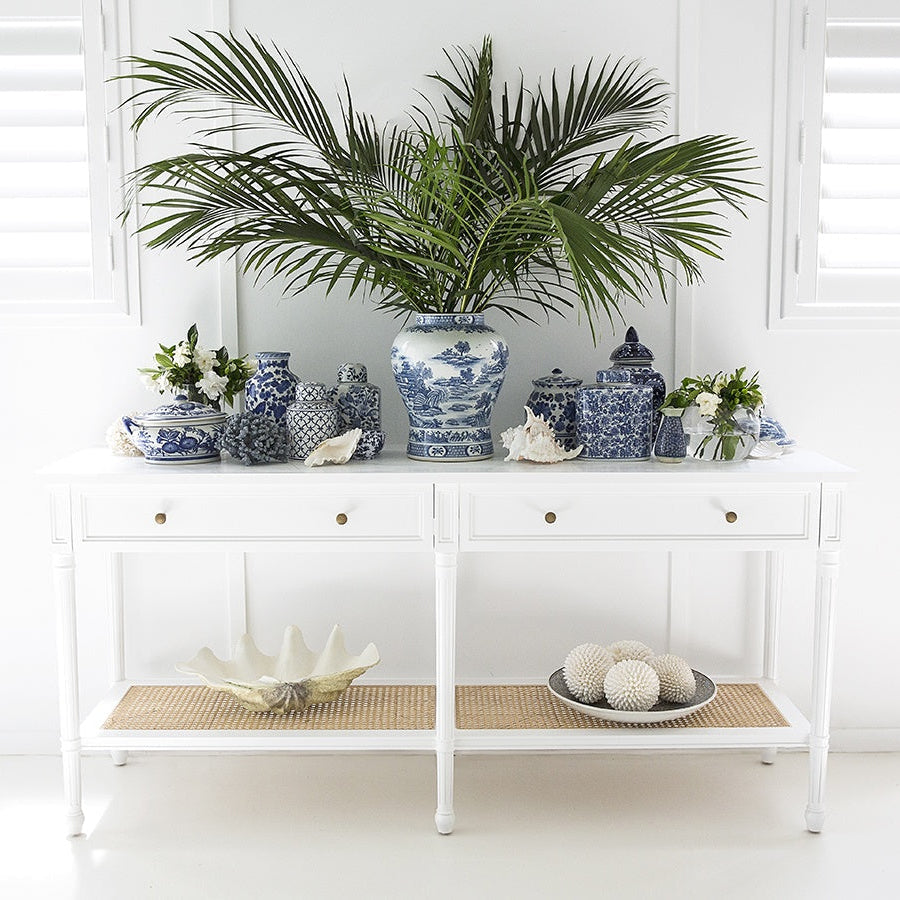 Hampton Wide Console Table – White – 1.85m