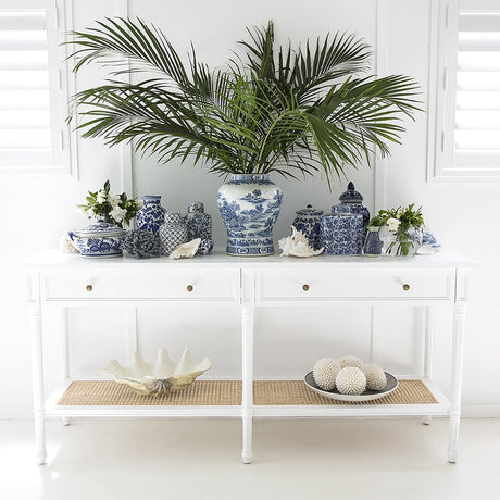 Hampton Wide Console Table – White – 1.85m
