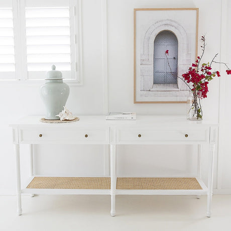 Hampton Wide Console Table – White – 1.85m