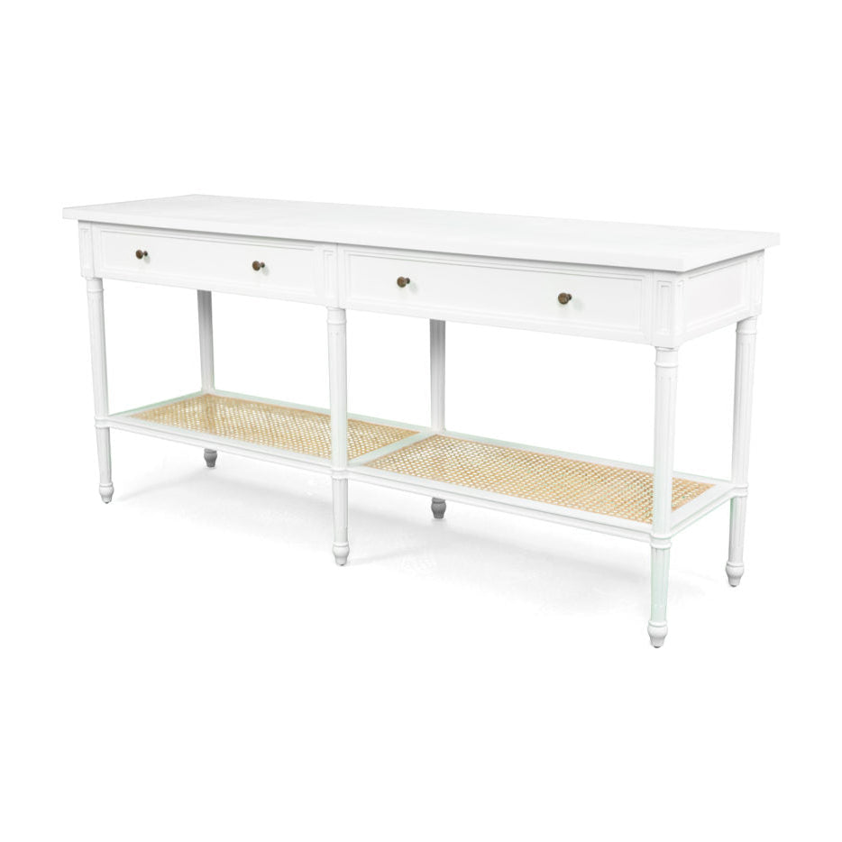 Hampton Wide Console Table – White – 1.85m 