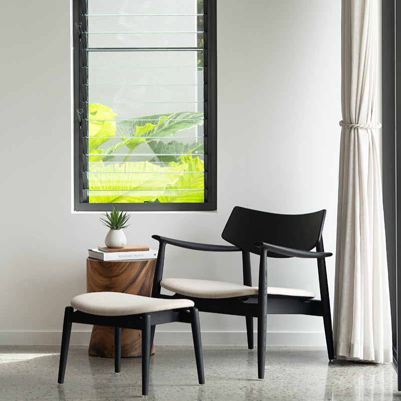 Harlow American Oak Foot Stool – Black