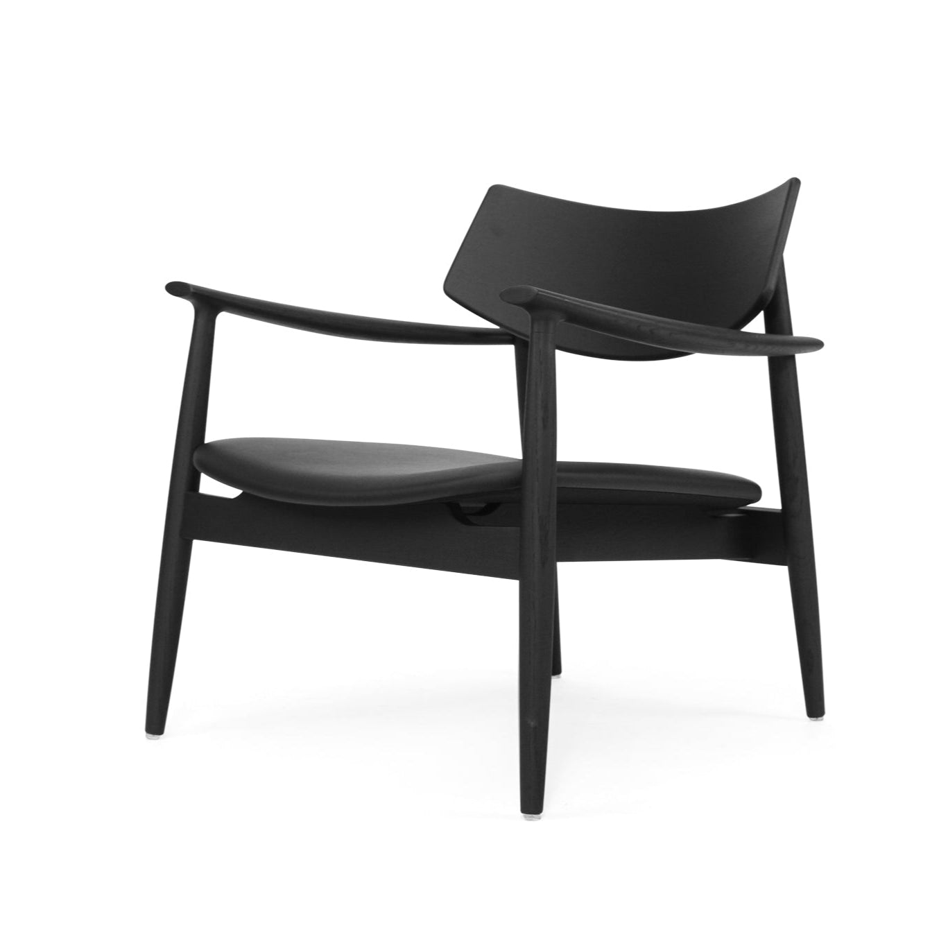 Harlow American Oak Occasional Chair – Black with Leather Seat