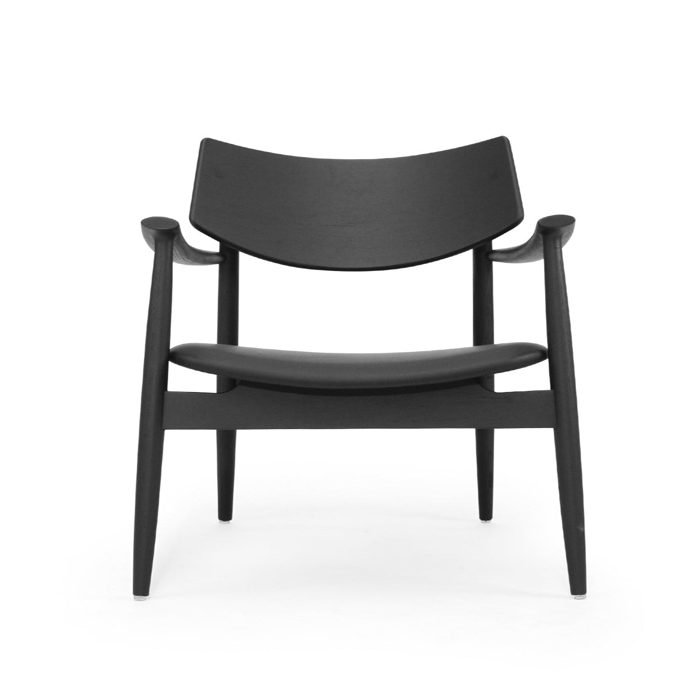 Harlow American Oak Occasional Chair – Black with Leather Seat