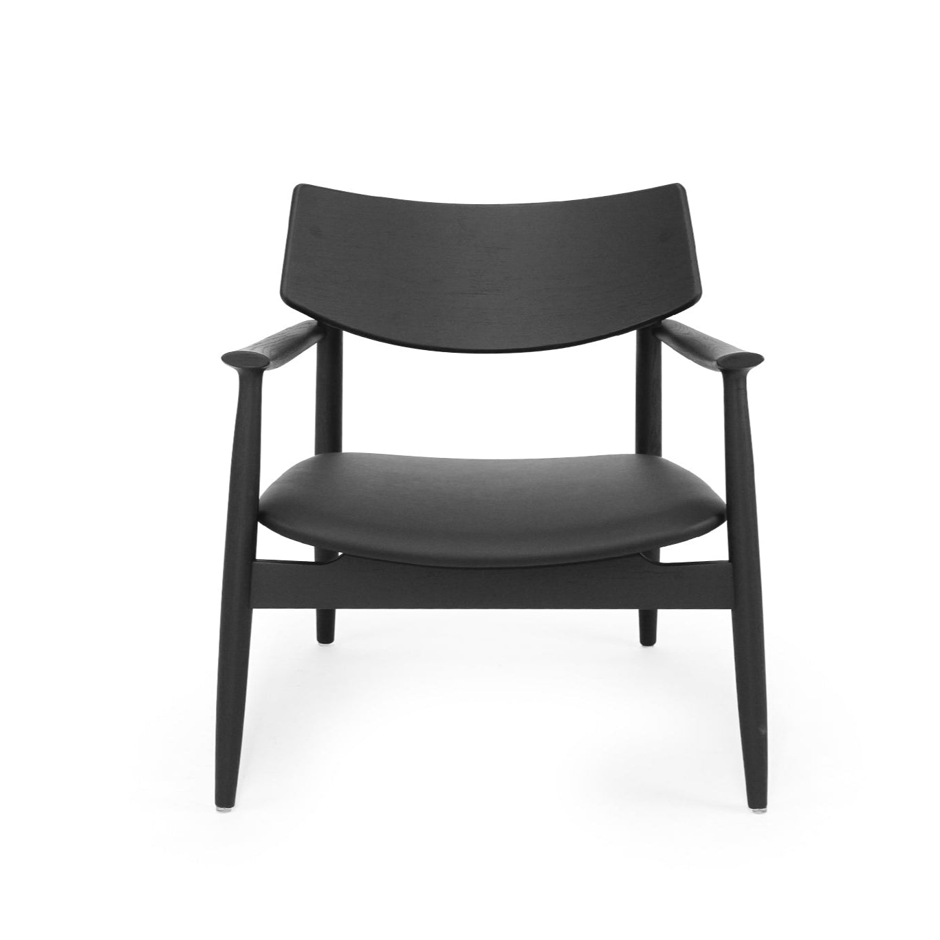 Harlow American Oak Occasional Chair – Black with Leather Seat