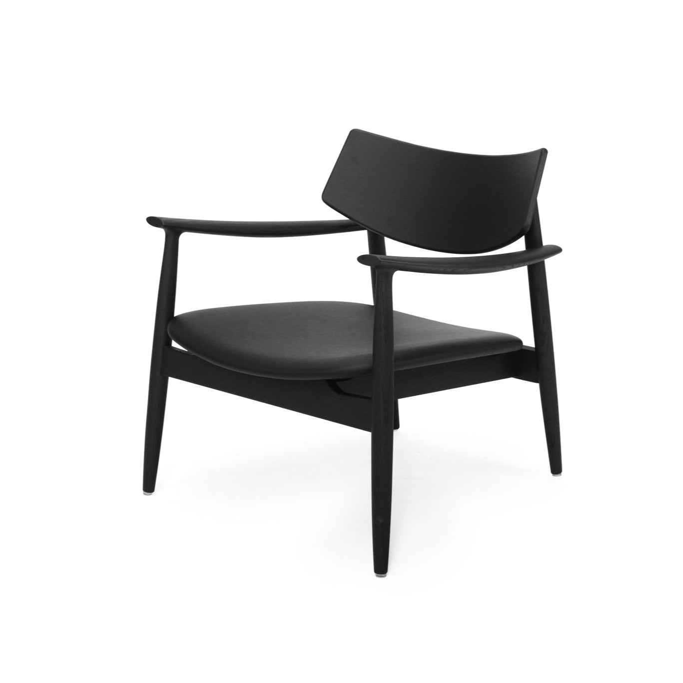 Harlow American Oak Occasional Chair – Black with Leather Seat