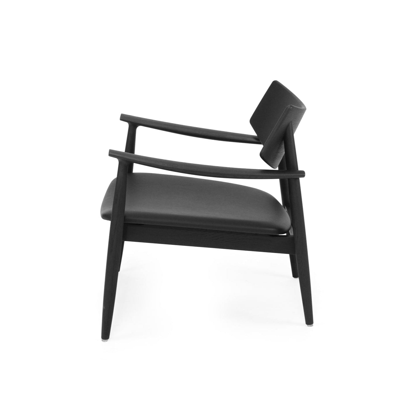 Harlow American Oak Occasional Chair – Black with Leather Seat