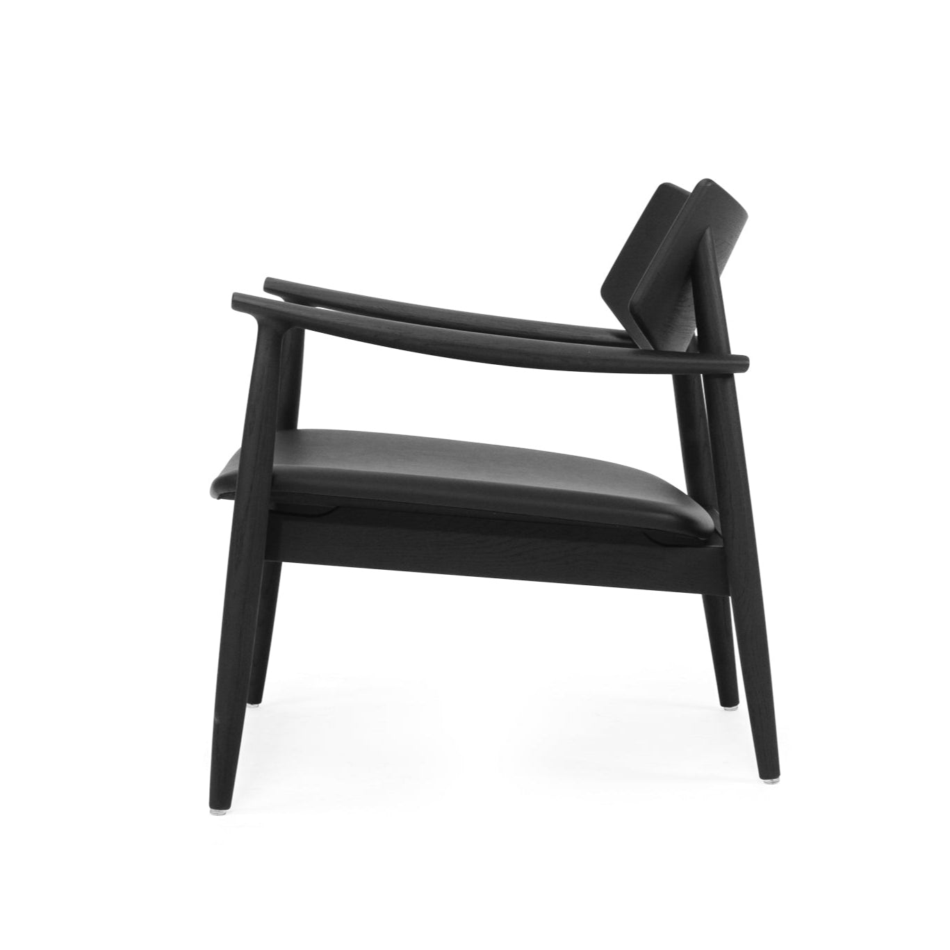 Harlow American Oak Occasional Chair – Black with Leather Seat