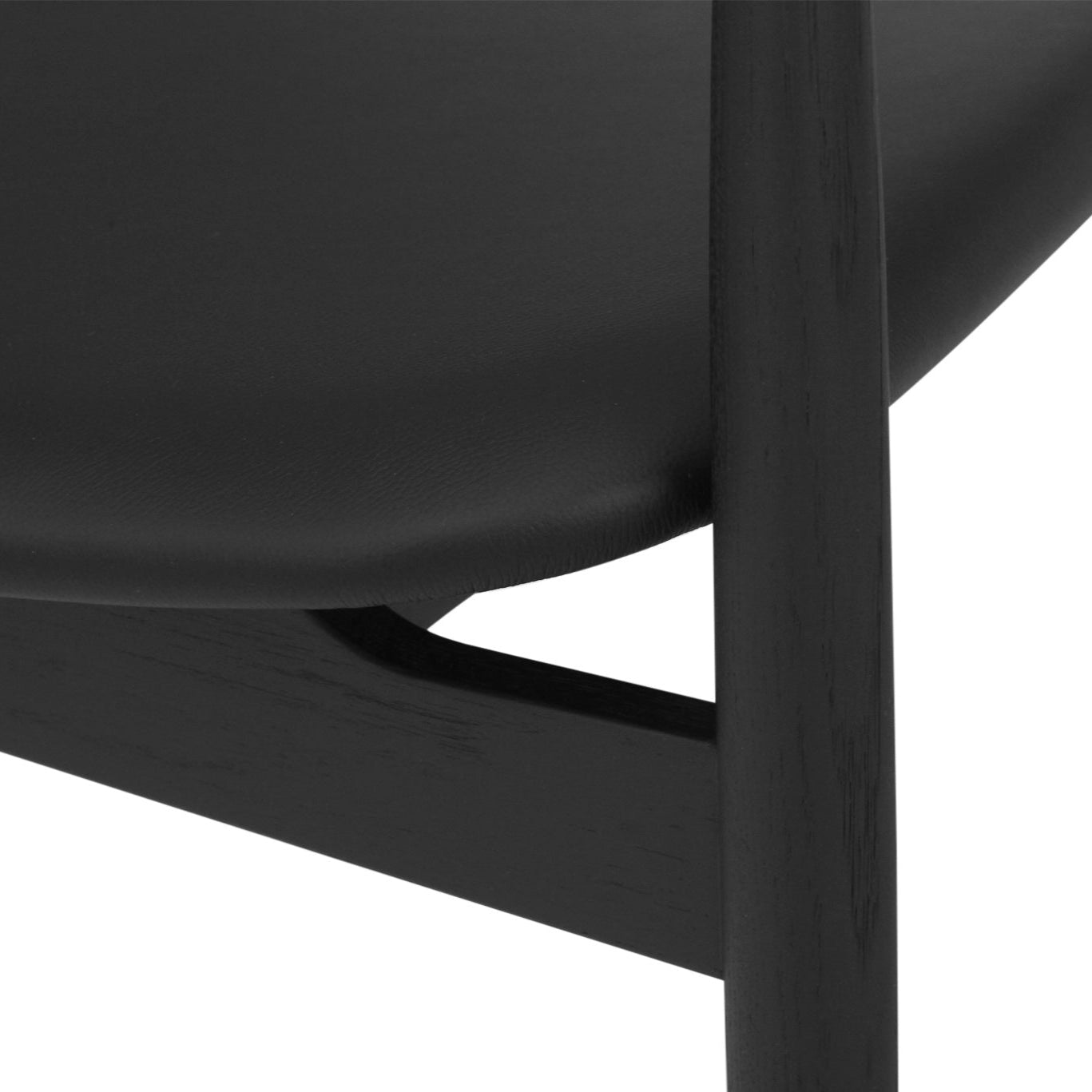 Harlow American Oak Occasional Chair – Black with Leather Seat