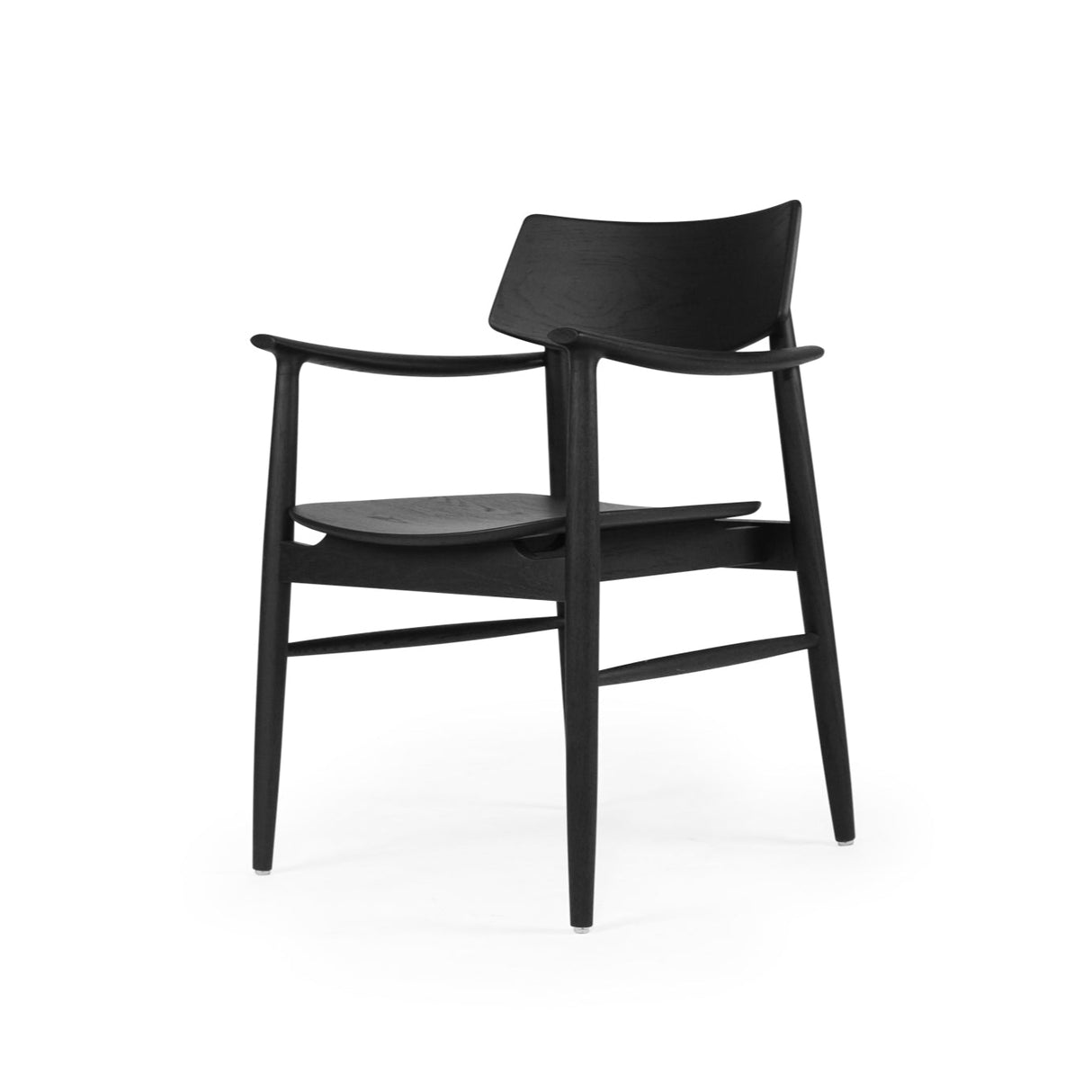 Harlow American Oak frame Dining Armchair – Black with Timber Seat
