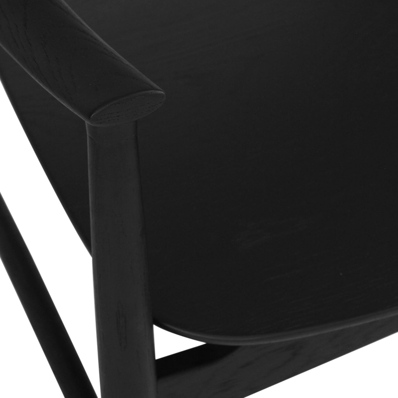 Harlow American Oak frame Dining Armchair – Black with Timber Seat