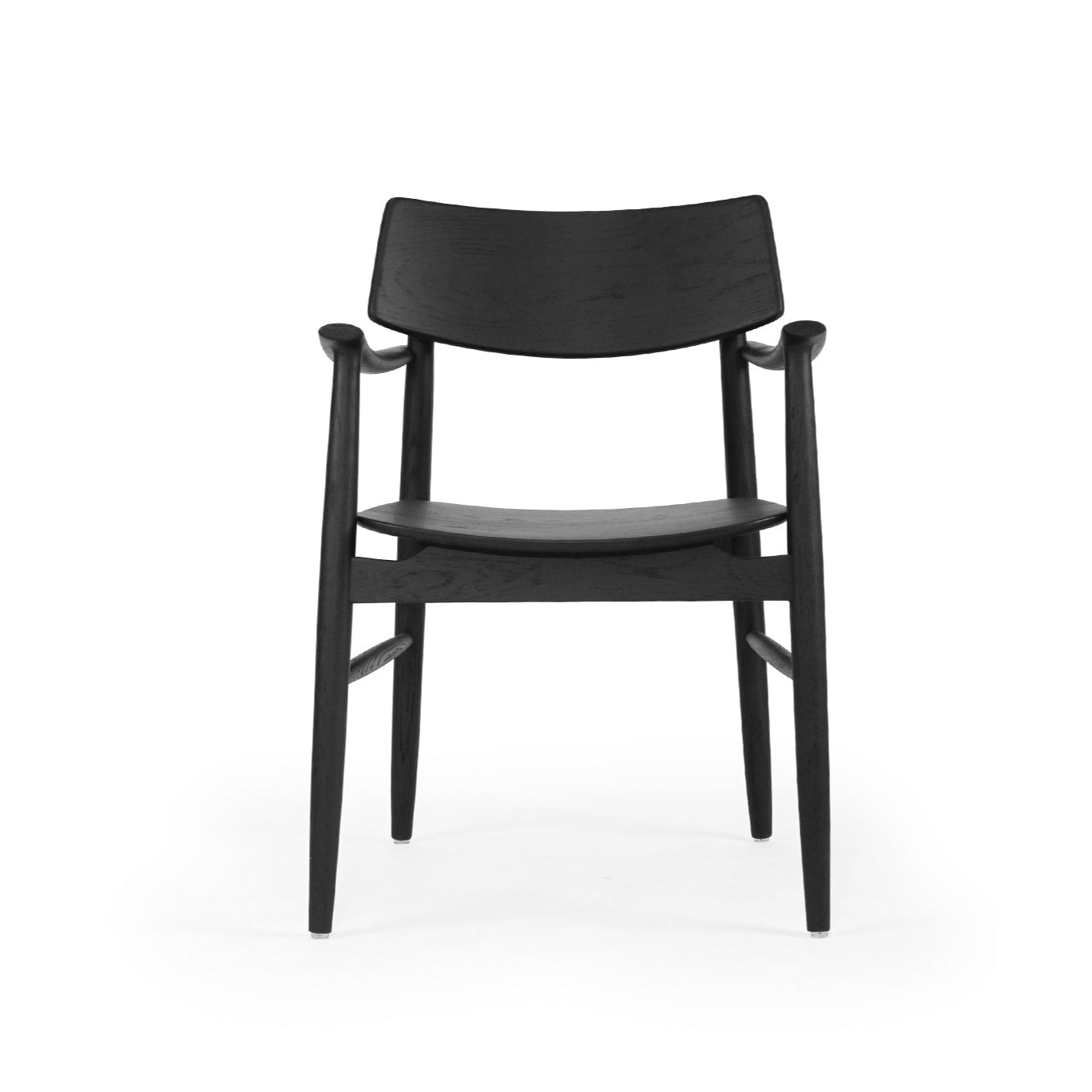 Harlow American Oak frame Dining Armchair – Black with Timber Seat