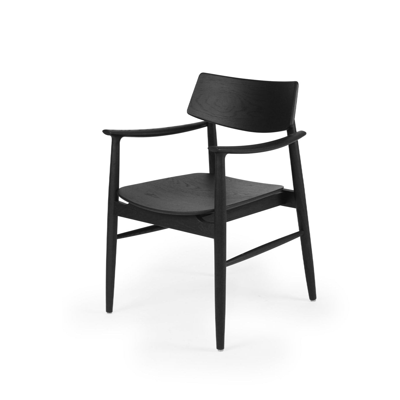 Harlow American Oak frame Dining Armchair – Black with Timber Seat