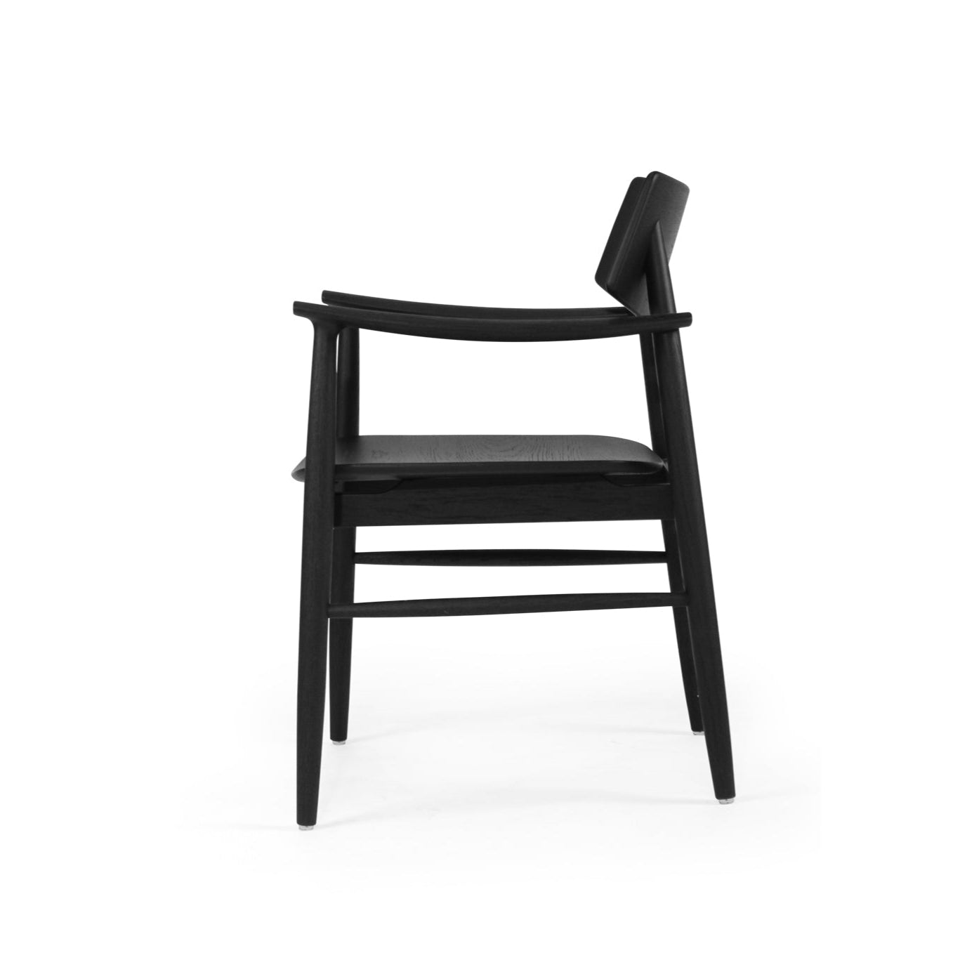 Harlow American Oak frame Dining Armchair – Black with Timber Seat