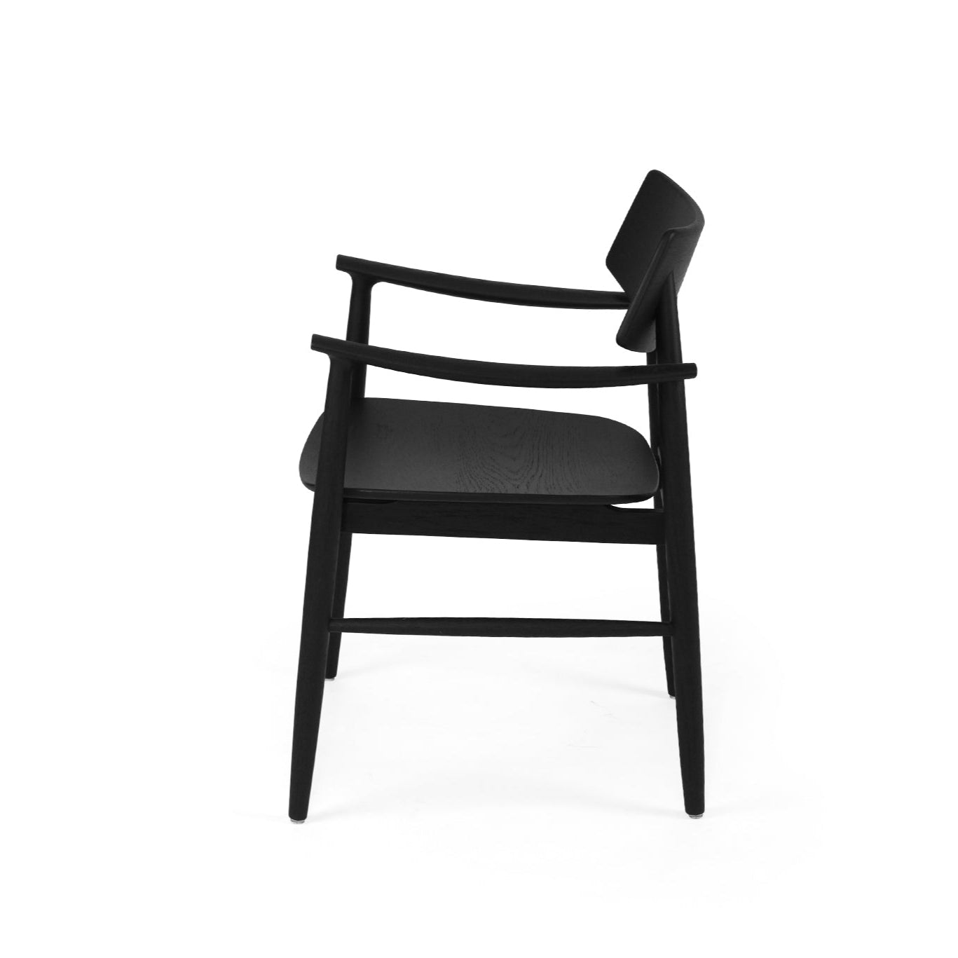 Harlow American Oak frame Dining Armchair – Black with Timber Seat