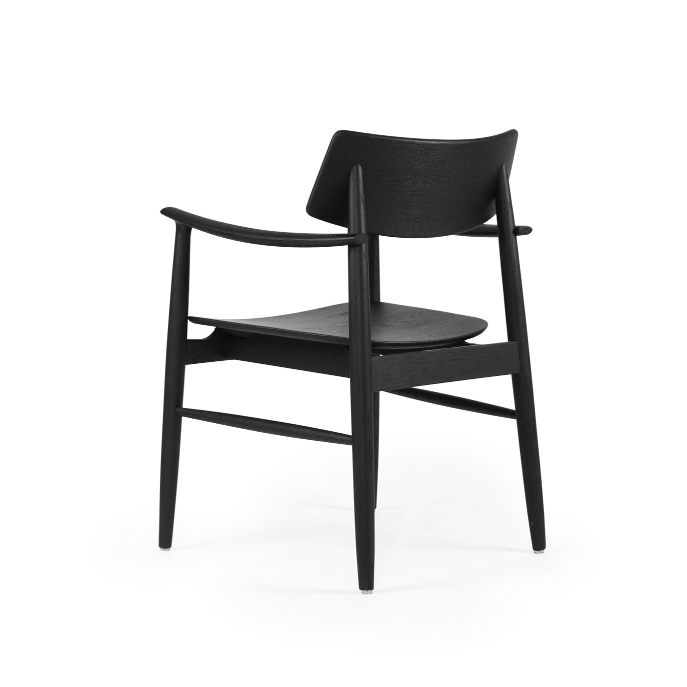 Harlow American Oak frame Dining Armchair – Black with Timber Seat