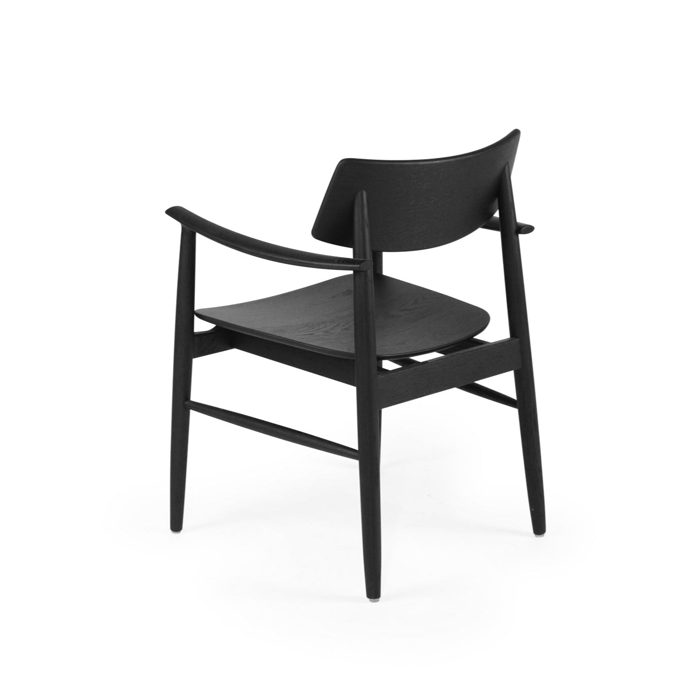 Harlow American Oak frame Dining Armchair – Black with Timber Seat