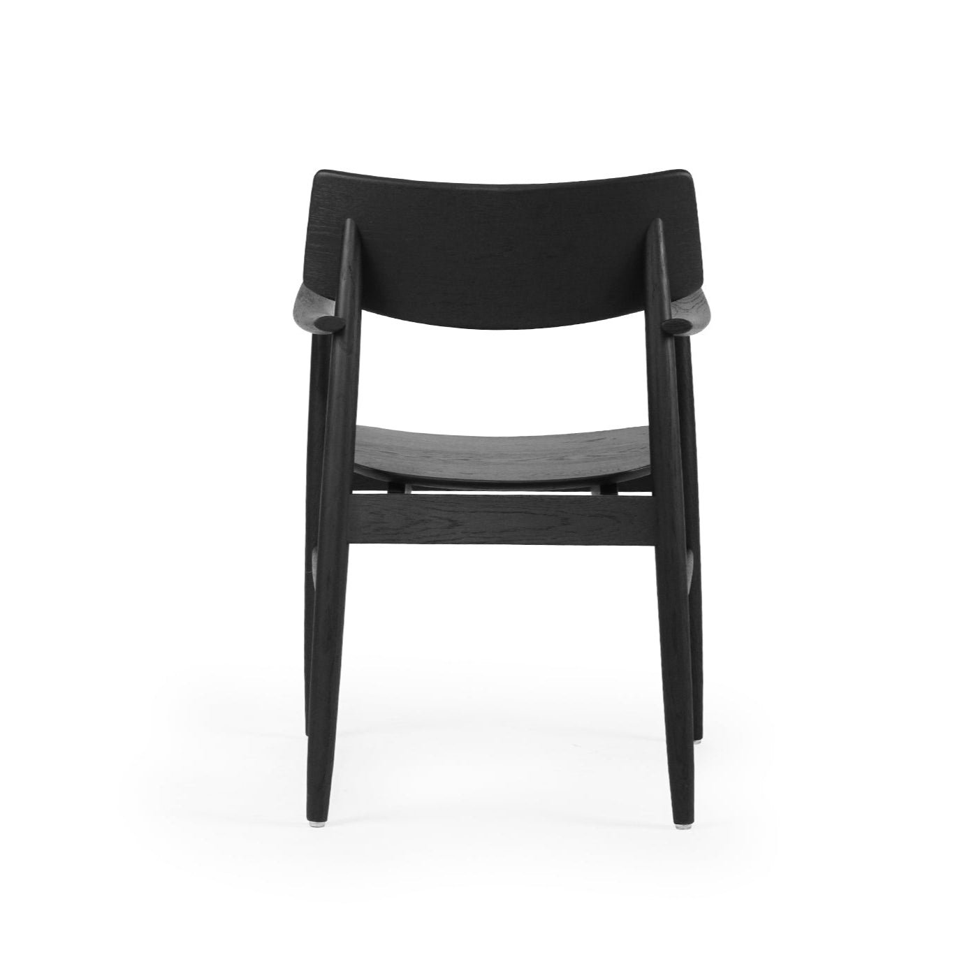 Harlow American Oak frame Dining Armchair – Black with Timber Seat