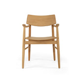 Harlow American Oak frame Dining Armchair – Natural with Timber Seat