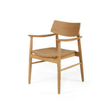Harlow American Oak frame Dining Armchair – Natural with Timber Seat