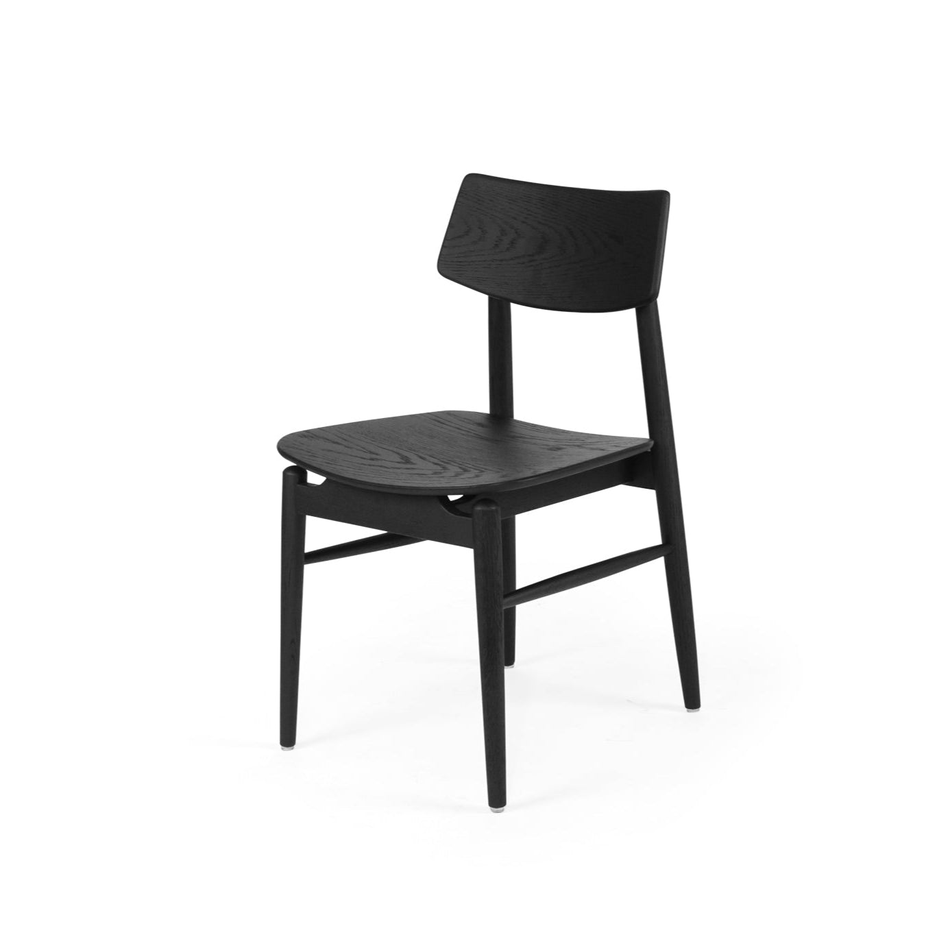 Harlow Black American Oak Dining Chair – Black with Timber Seat