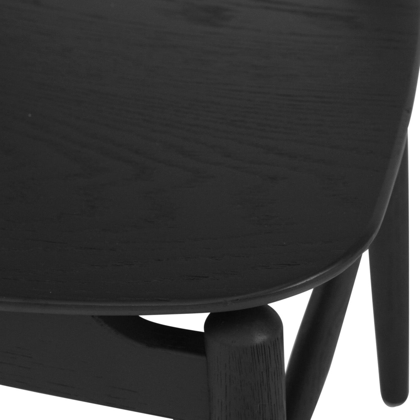 Harlow Black American Oak Dining Chair – Black with Timber Seat