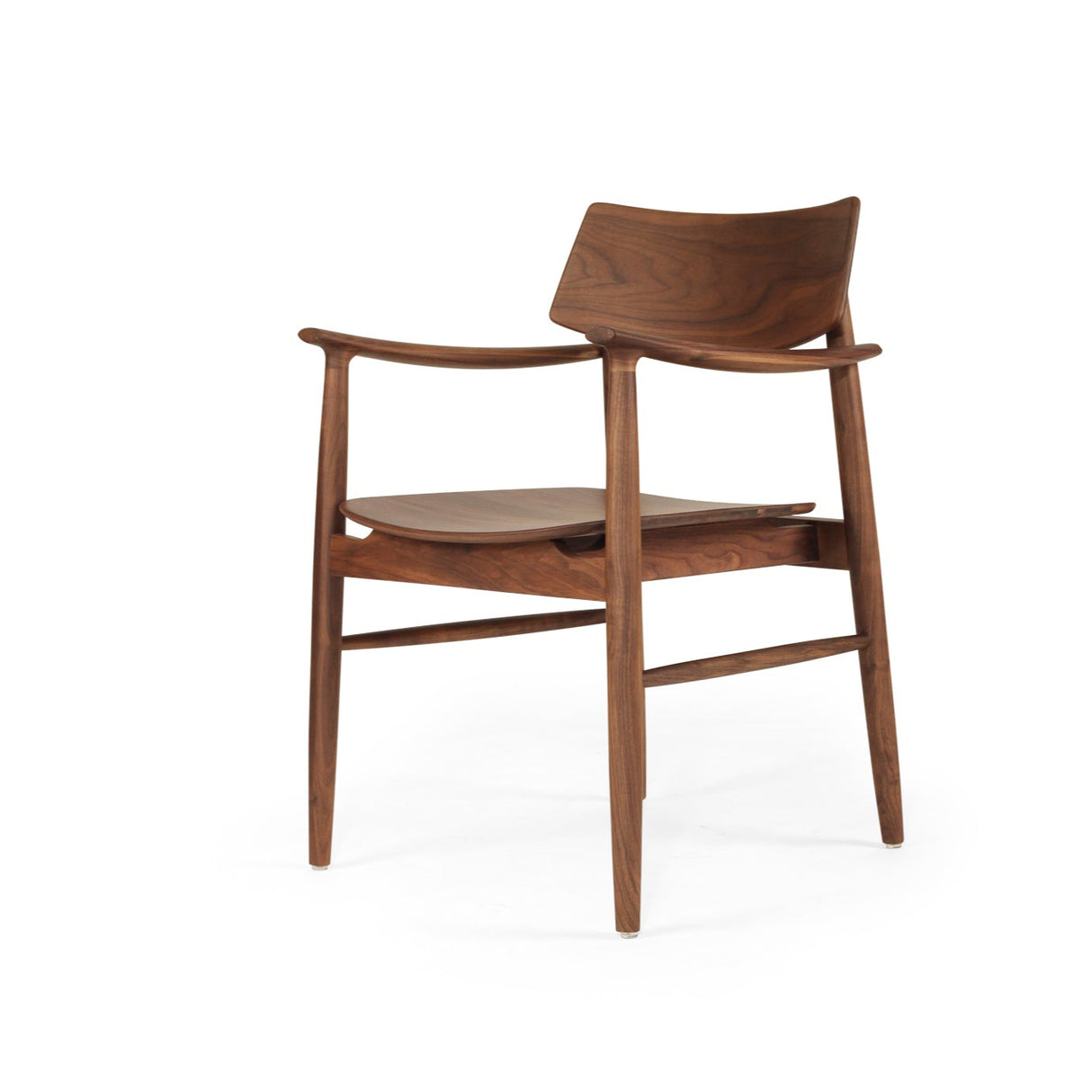 Harlow Black American Walnut Dining Armchair – Walnut with Timber Seat